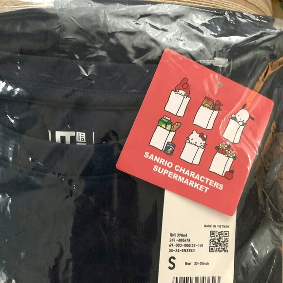 Uniqlo Sanrio Supermarket My Melody Hello Kitty Pochacco T-shirt in Navy - Picture 8 of 11